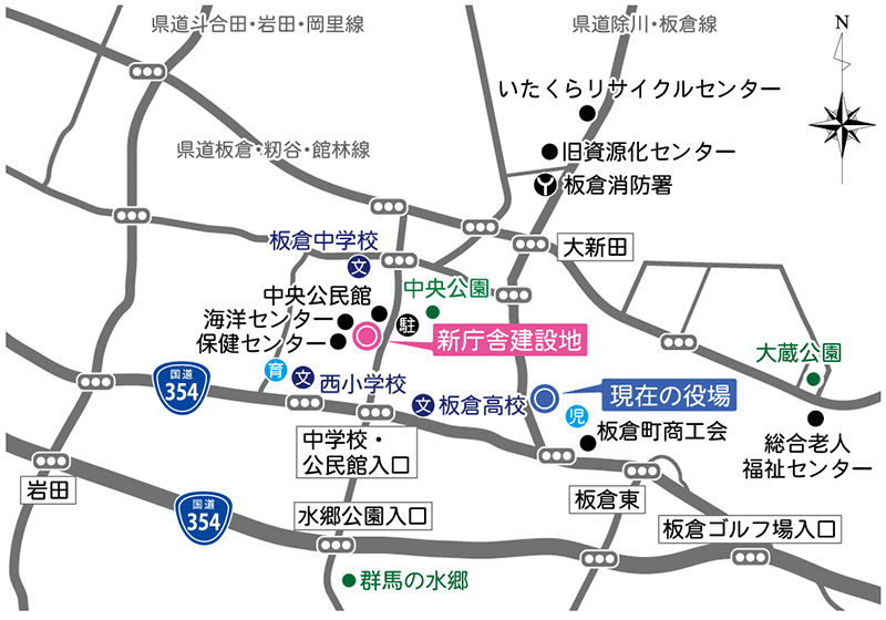 新庁舎建設地案内図