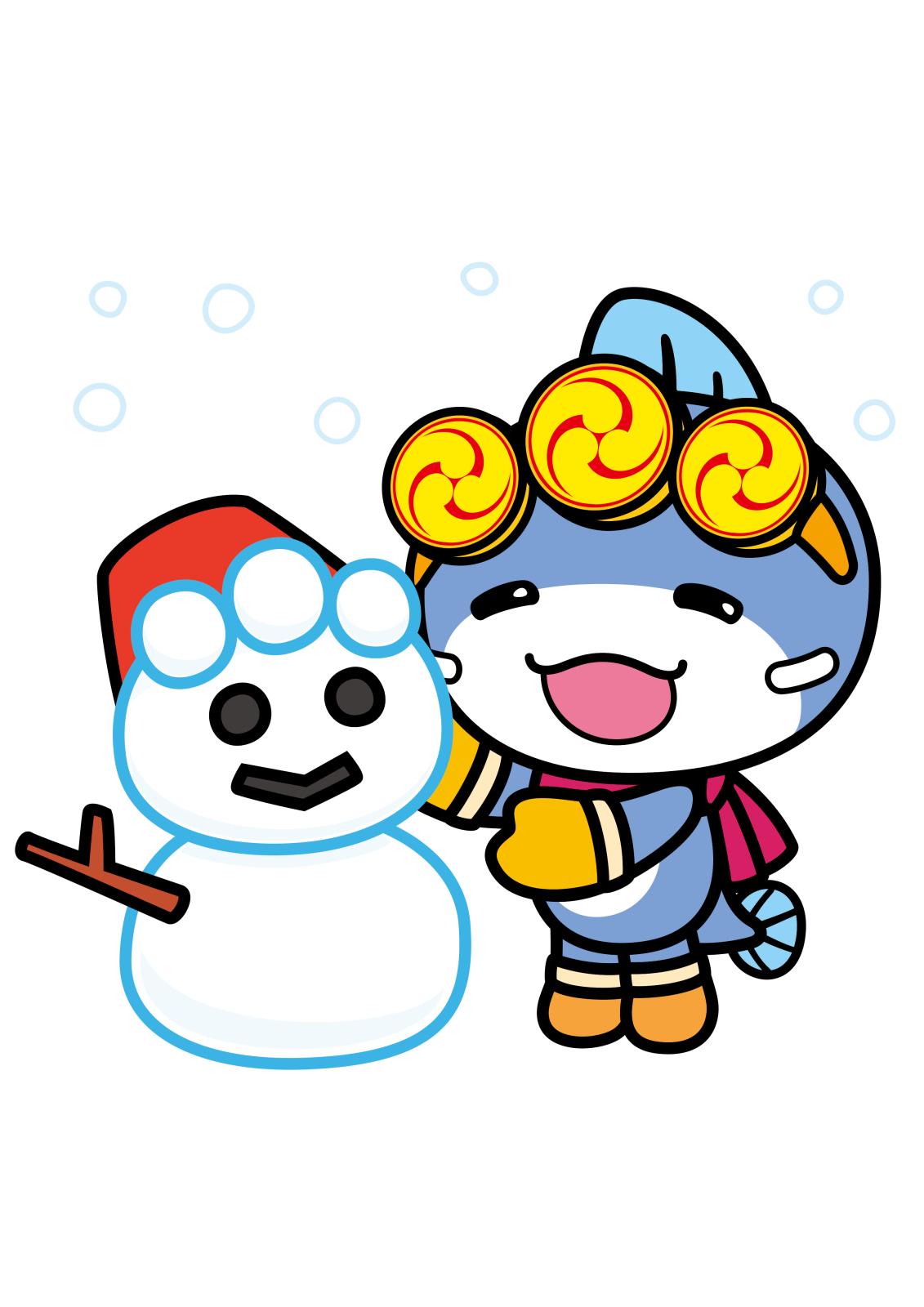 いたくらん展開デザイン雪だるまのイラスト